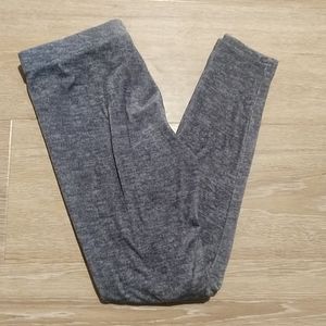 Thick fuzzy gray leggings